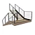 Modern Wooden Staircase with Metal Railing 3D model small image 2