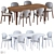 Contemporary Ines Chair and Kuyu Dine Table 3D model small image 4