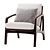 Elegant Leather Lounge Armchair 3D model small image 2