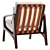 Elegant Leather Lounge Armchair 3D model small image 4