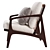 Elegant Leather Lounge Armchair 3D model small image 5