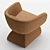 Bouclé Curved Oscar Armchair 3D model small image 3