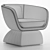 Bouclé Curved Oscar Armchair 3D model small image 4