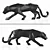 Geometric Black Leopard Figurine Decor 3D model small image 5