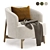 Elegant Copine Fabric Armchair: 3 Color Choices 3D model small image 1