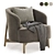 Elegant Copine Fabric Armchair: 3 Color Choices 3D model small image 2