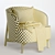 Elegant Copine Fabric Armchair: 3 Color Choices 3D model small image 6