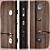 Modern Entry Metal Door Set 3D model small image 2