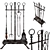 Antique Gothic Fireplace Set 3D model small image 1