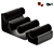 Sleek Metal Chair Ottoman Set 3D model small image 1