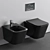 Italian Wall-Hung Bidet/Toilet Set 3D model small image 2