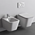 Italian Wall-Hung Bidet/Toilet Set 3D model small image 3