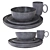 Modern Dinnerware Set 3D Model 3D model small image 1