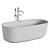 Elegant Oval Freestanding Bathtub 3D model small image 3