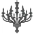 Elegant 18-Light Murano Chandelier 3D model small image 2