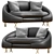 Stylish Lula Upholstered Sofa 3D model small image 4