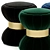 Elegant Velvet Ottoman Footstool 3D model small image 3