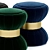 Elegant Velvet Ottoman Footstool 3D model small image 4