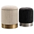 Modern Oslo Pouffe Set, Elegant 3D model small image 3