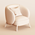 Tilar Cozy White Modern Chair 3D model small image 3