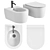 Glam Bidet: Elegant Wall-Hung Fixture 3D model small image 2