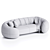Modern Bridge Sofa in Silver 3D model small image 3