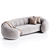 Modern Bridge Sofa in Silver 3D model small image 7