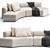 Modern Cosy Curve Sofa: 3D Visualiation 3D model small image 2