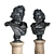 Roman Bearded Man Sculpture on Pedestal 3D model small image 6