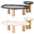  Natural Stone and Wood Table 3D model small image 1