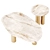  Natural Stone and Wood Table 3D model small image 3