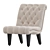 Linen Tufted Accent Chair 3D model small image 1