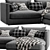 Reversible Sectional Sofa Unwind Set 3D model small image 3