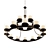 Elegant Metal and Glass Chandelier 3D model small image 2