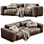 Luxury Leather Cairoli Furniture Set 3D model small image 1