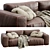 Luxury Leather Cairoli Furniture Set 3D model small image 2