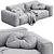 Luxury Leather Cairoli Furniture Set 3D model small image 3