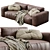 Luxury Leather Cairoli Furniture Set 3D model small image 4