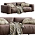 Luxury Leather Cairoli Furniture Set 3D model small image 5