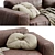 Luxury Leather Cairoli Furniture Set 3D model small image 6