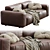Luxury Leather Cairoli Furniture Set 3D model small image 7