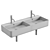 Olympia Ceramica Tratto Double Washbasin 3D model small image 3