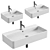 Modern Wall-Mounted Washbasin Solution 3D model small image 1