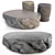 Dual Color Rock Side Tables 3D model small image 7