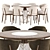 Contemporary Dining Set with Round Marble Table 3D model small image 2