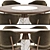 Contemporary Dining Set with Round Marble Table 3D model small image 4