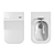 Ceramic Wall-Hung Rimless Toilet 3D model small image 2