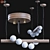 Sleek Glass 5-Light Pendant 3D model small image 1