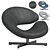  Stylish Nuage Armchair Lacquered Base 3D model small image 1