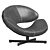  Stylish Nuage Armchair Lacquered Base 3D model small image 4